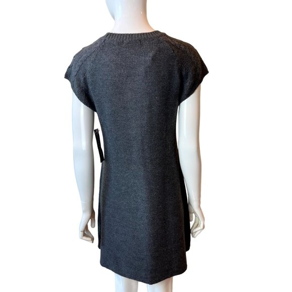 NWT Notations Womens Tunic Sweater Dress Cap Sleeve Round Neck Gray Size Medium - Picture 3 of 11
